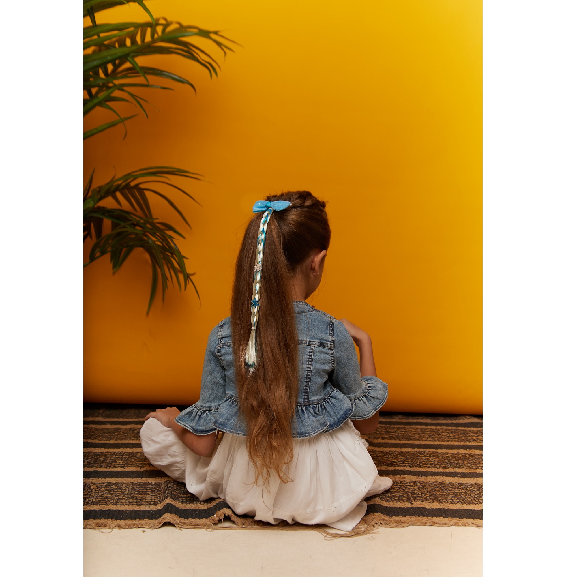 Цветные пряди для волос Lukky Fashion на заколках искусственные детские блестящие золотые 60 см аксессуары для девочек - фото 20