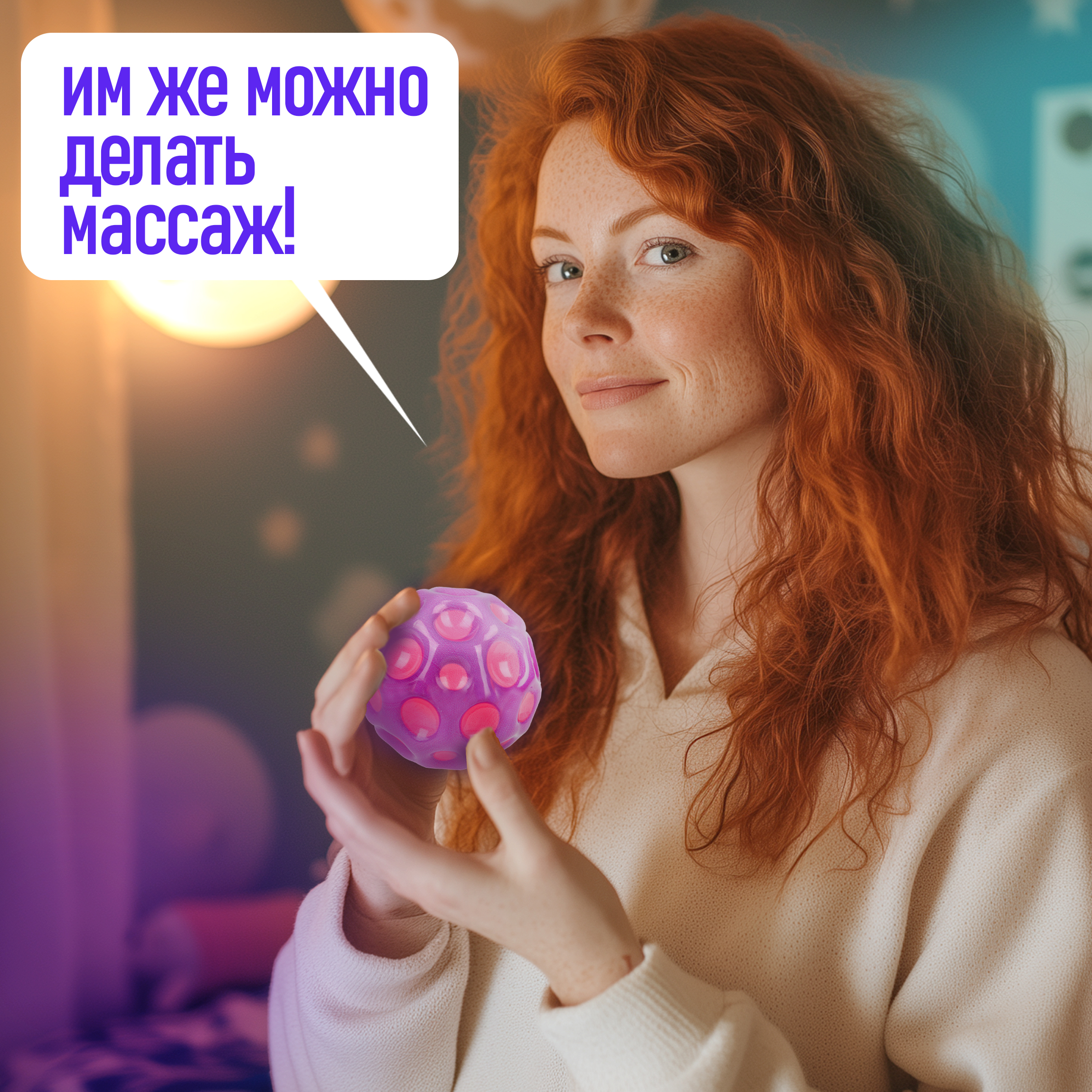 Мяч детский moon ball Крутой Замес 1TOY попрыгунчик лунный галактический мон бол розово-фиолетовый - фото 7