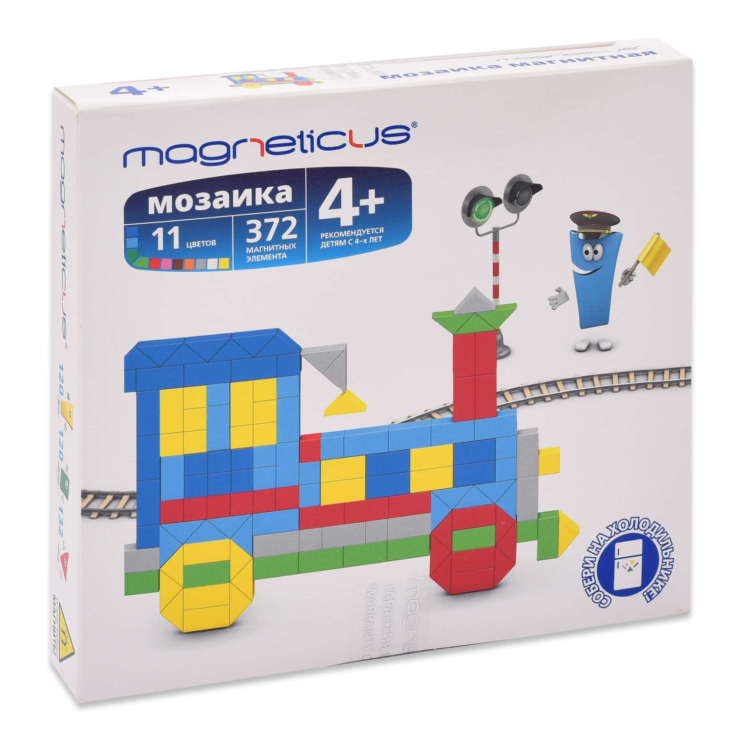 Мозаика магнитная MAGNETICUS Поезд 372 элемента 11 цветов MM-013 - фото 1