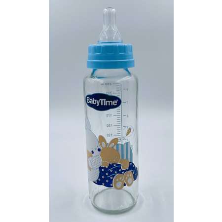 Бутылочка BabyTime БебиТайм для кормления классическая стеклянная 250мл