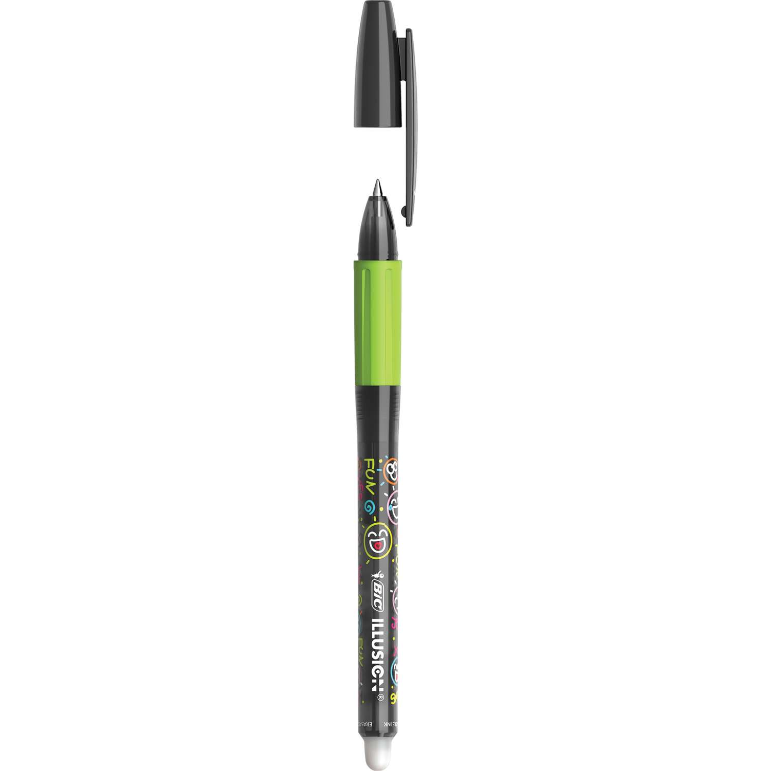 Ручка гелевая стираемая Bic Illusion Черный цвет 516523 - фото 2