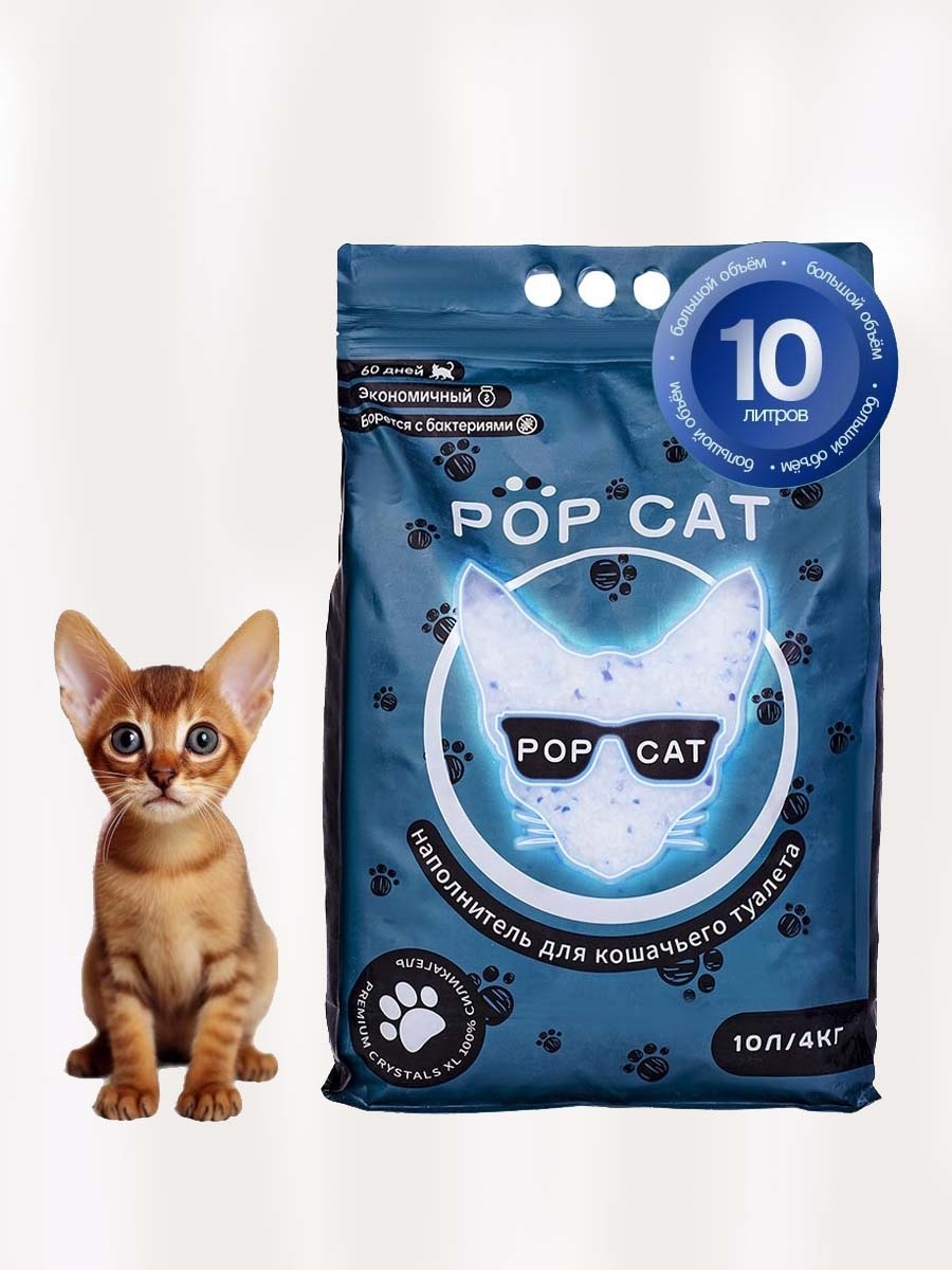 Силикагелевый наполнитель 10 л PopCat Пакет ПВХ купить по цене 1115 ₽ с  доставкой в Москве и России, отзывы, фото