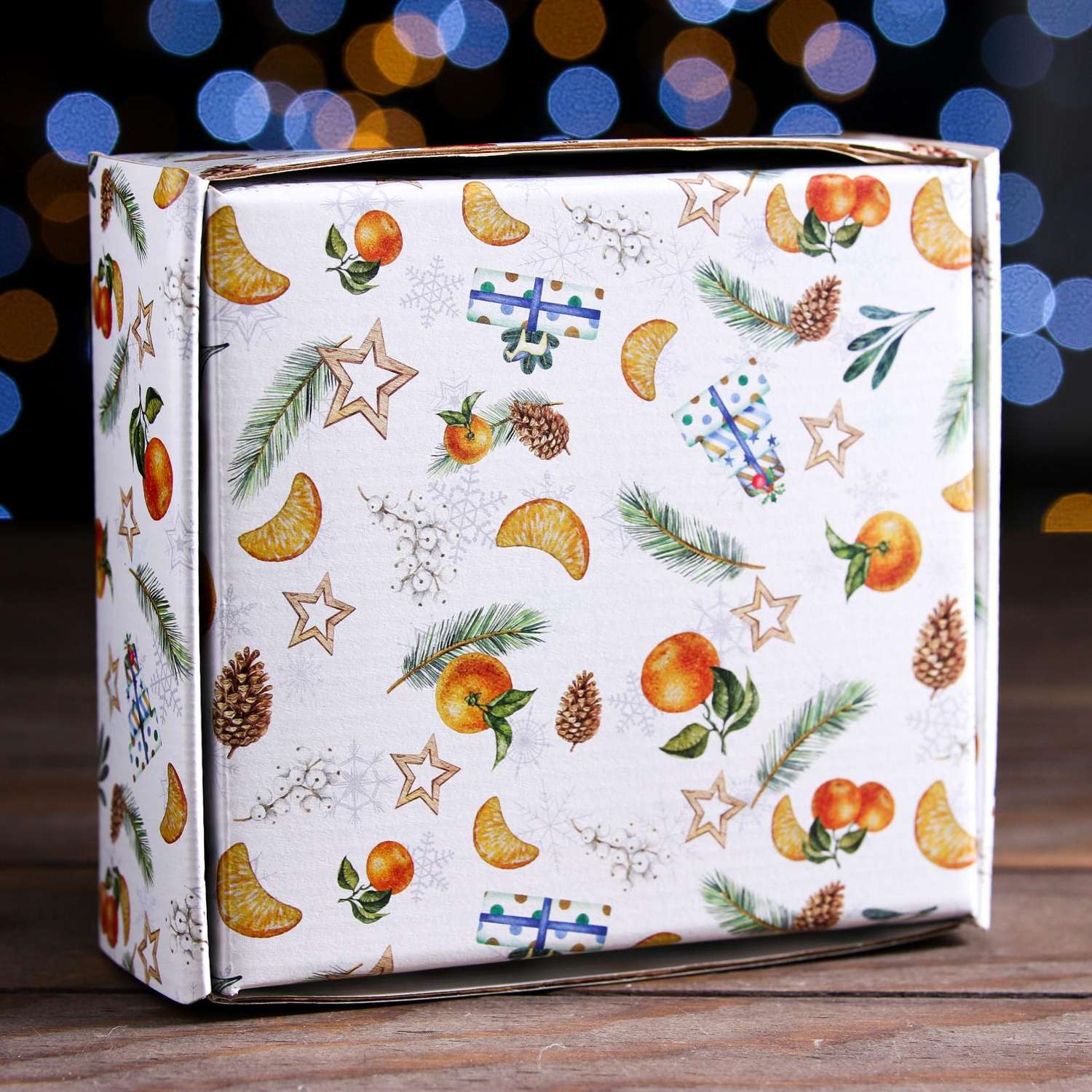 Коробка Sima-Land подарочная. крышка дно. с окном«Новогоднее настроение» 14.5×14.5×6 см - фото 2