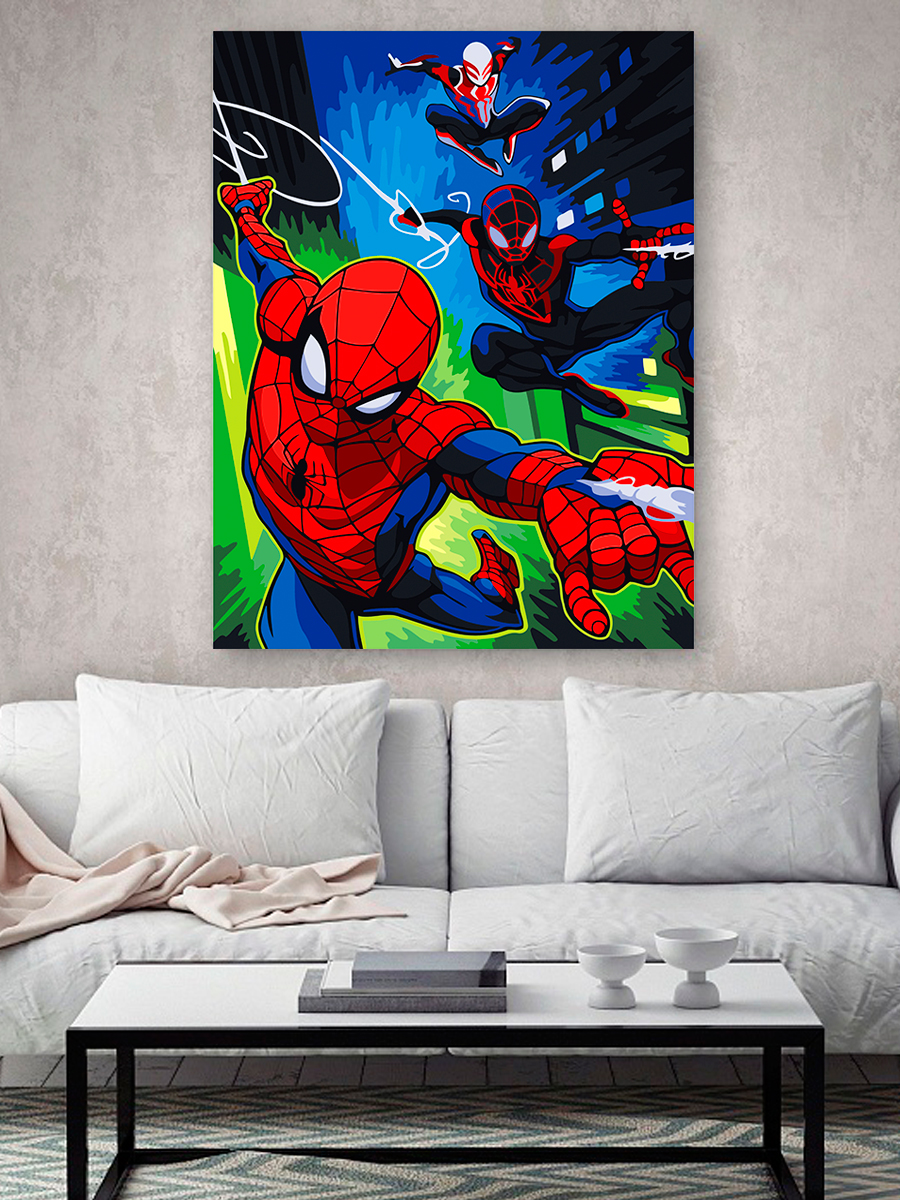 Картина по номерам ARTOP Набор для творчества холст на подрамнике 40х50 см Полет Человека-паука - фото 2