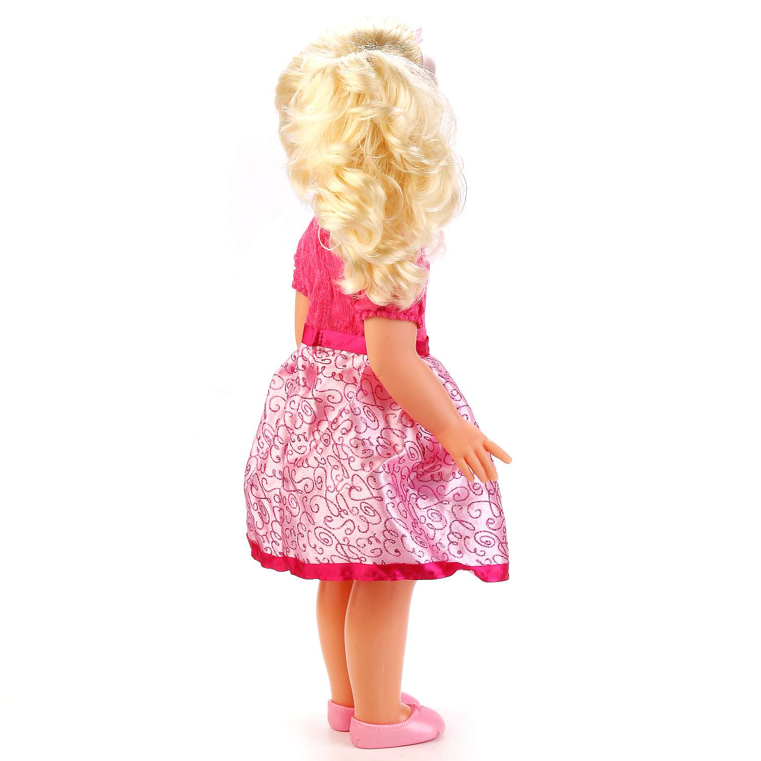 Кукла Карапуз интерактивная в платье с розовой юбкой 240429 - фото 4