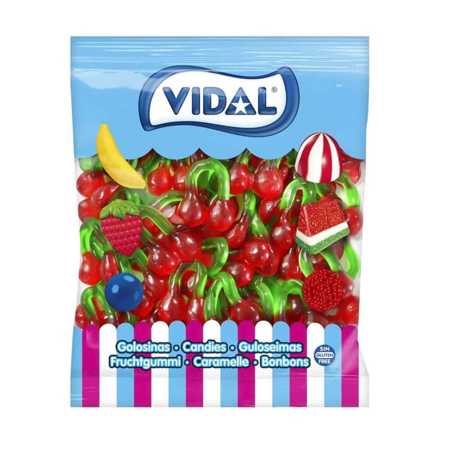 Мармелад жевательный Vidal для детей и взрослых Гигантская вишня 1кг - фото 1