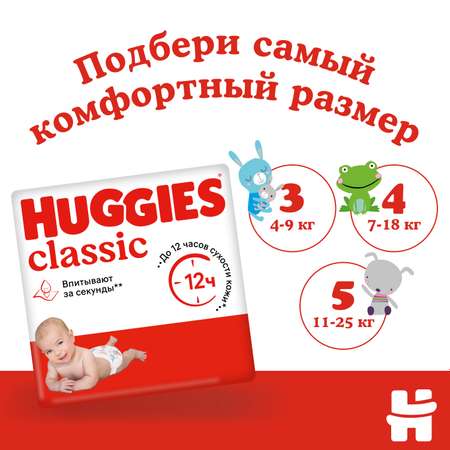 Подгузники Huggies Classic 3 4-9кг 58шт