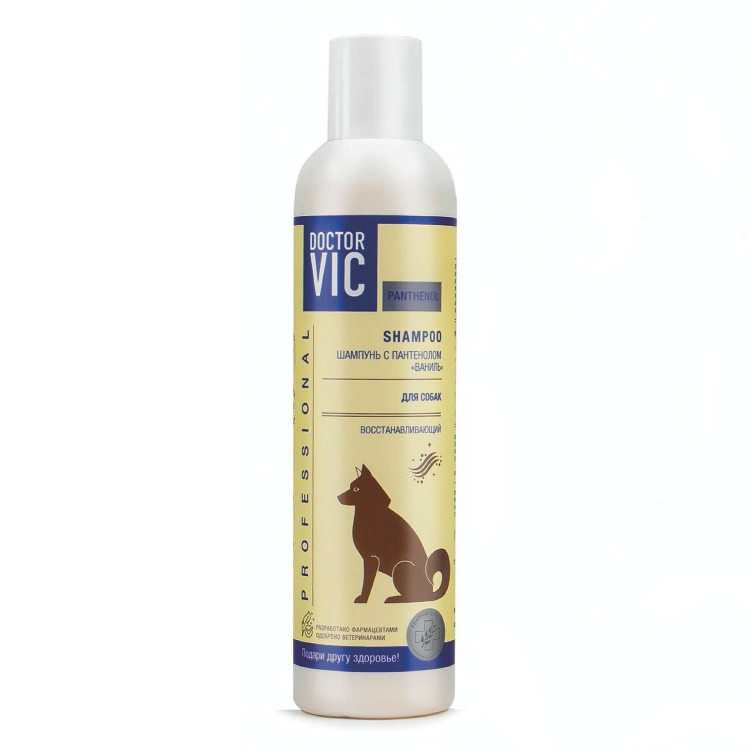 Шампунь для собак Doctor VIC Professional Panthenol Ваниль восстанавливающий 250мл - фото 1