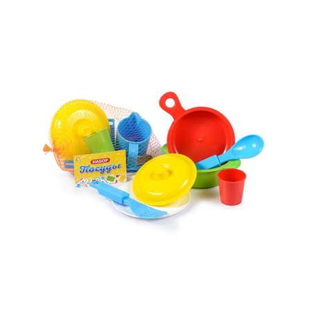Игрушечная посуда детская Green Plast игровой набор для кухни 15 шт