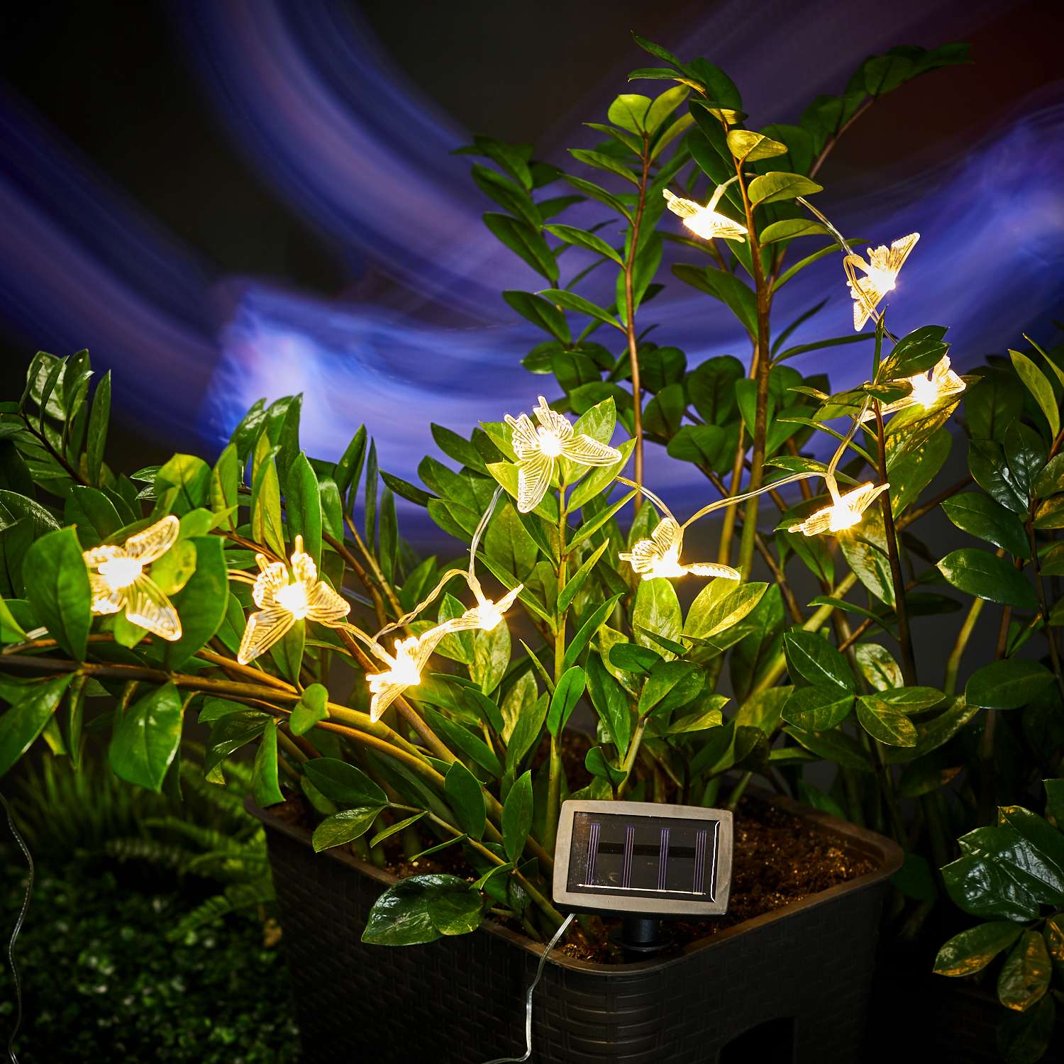 Гирлянда садовая LAMPER Полет бабочки 3 метра с аккумулятором и выносной солнечной панелью - фото 1