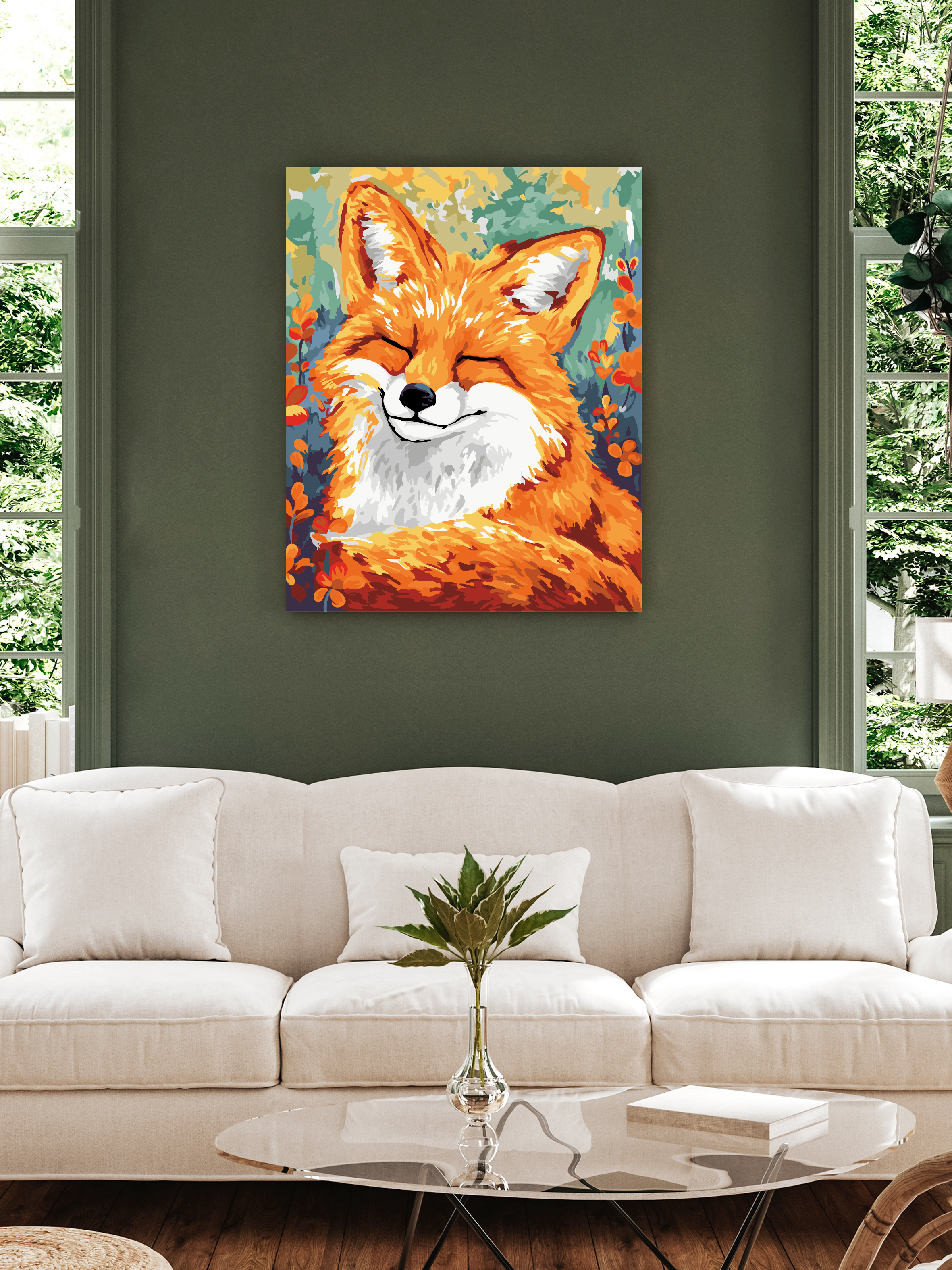 Картина по номерам Art sensation холст на деревянном подрамнике 40х50 см Милая лисичка - фото 3