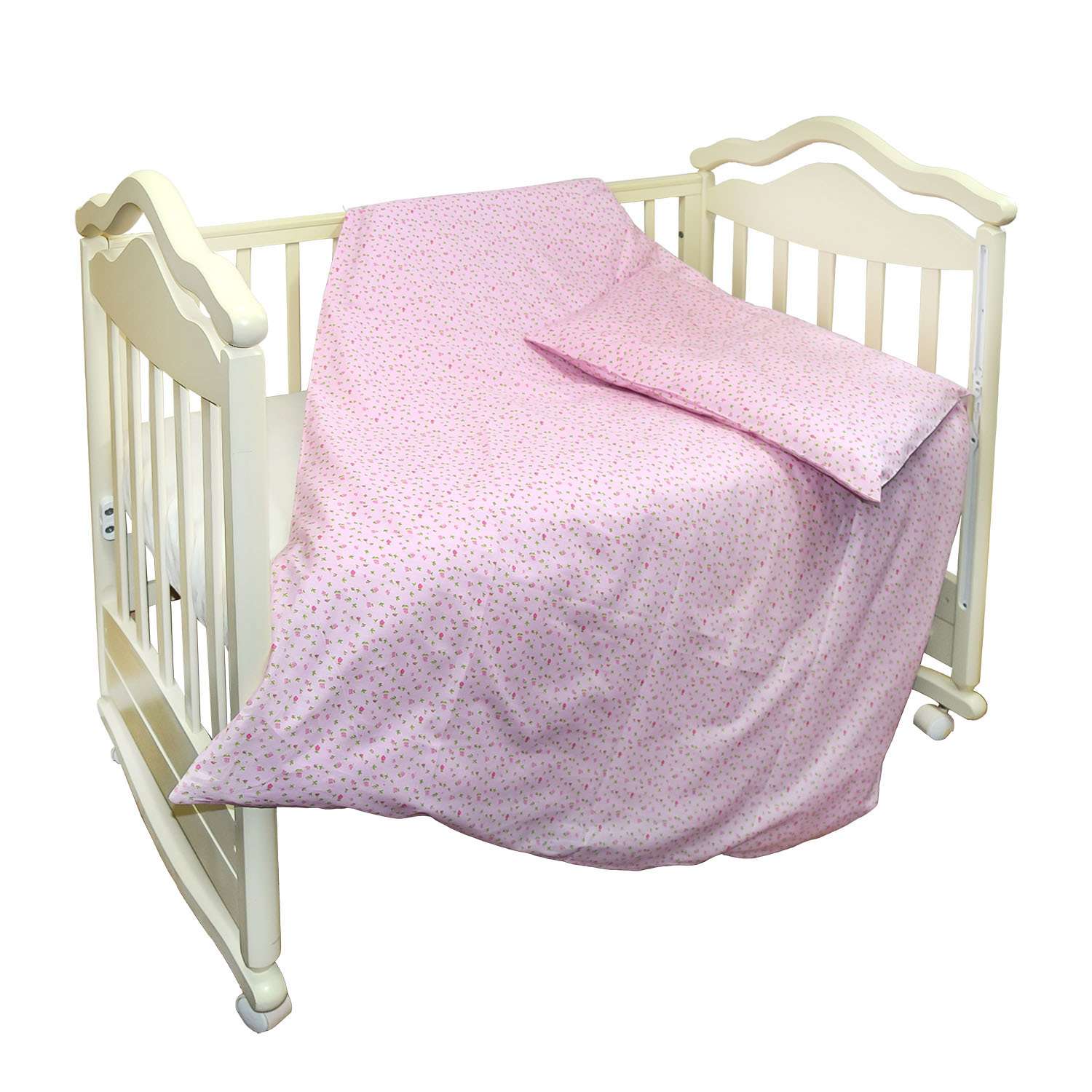 Комплект постельного белья L'Abeille Полянка 2предмета Розовый 2906 - фото 1