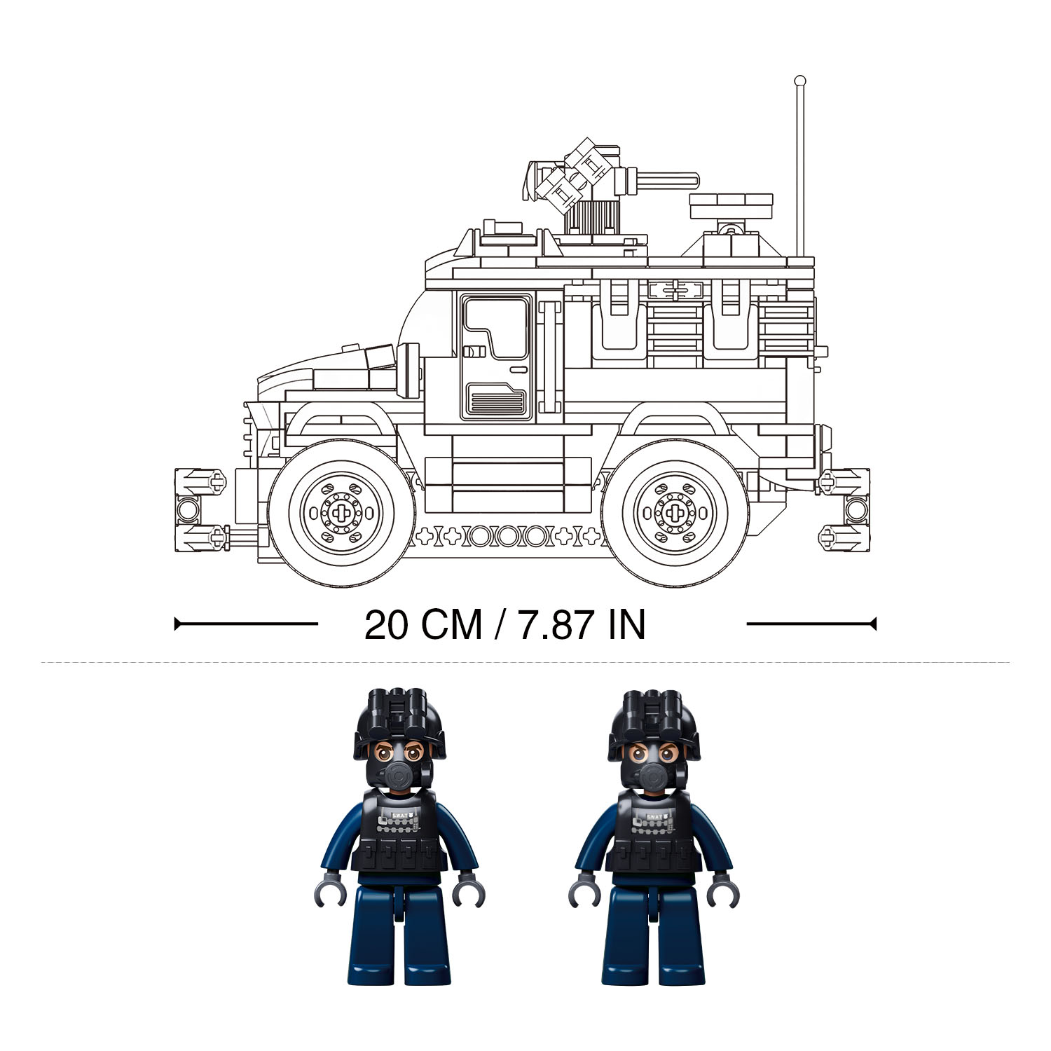 Конструктор Sluban Штурмовая машина Тигр 412 деталей M38-B1156 - фото 3