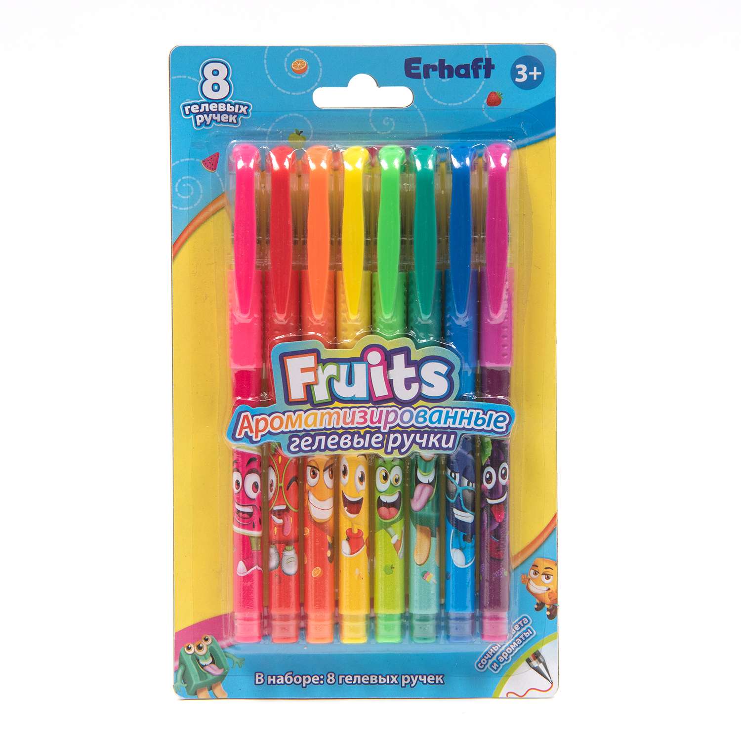 Ручки гелевые Erhaft Fruits ароматизированные 8шт 41203 - фото 1