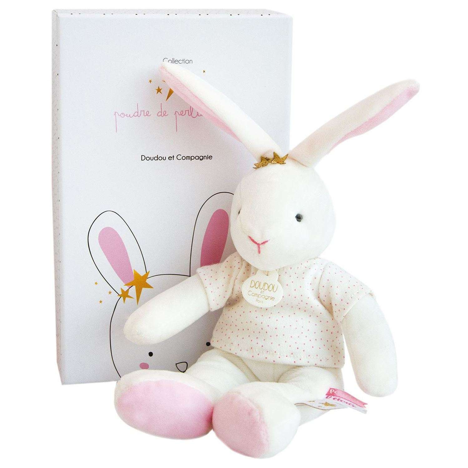 Мягкая игрушка Doudou et compagnie  кролик розовый Perlidoudou 25 см - фото 2