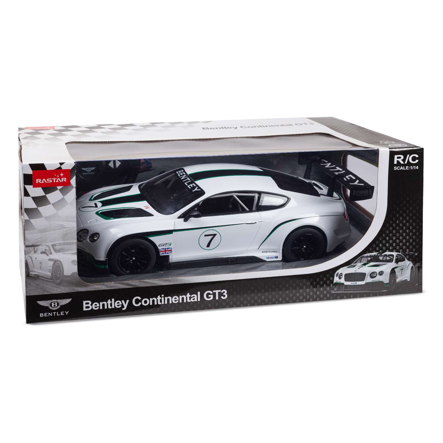 Машинка радиоуправляемая Rastar Bentley Continental GT3 1:14 белая - фото 3