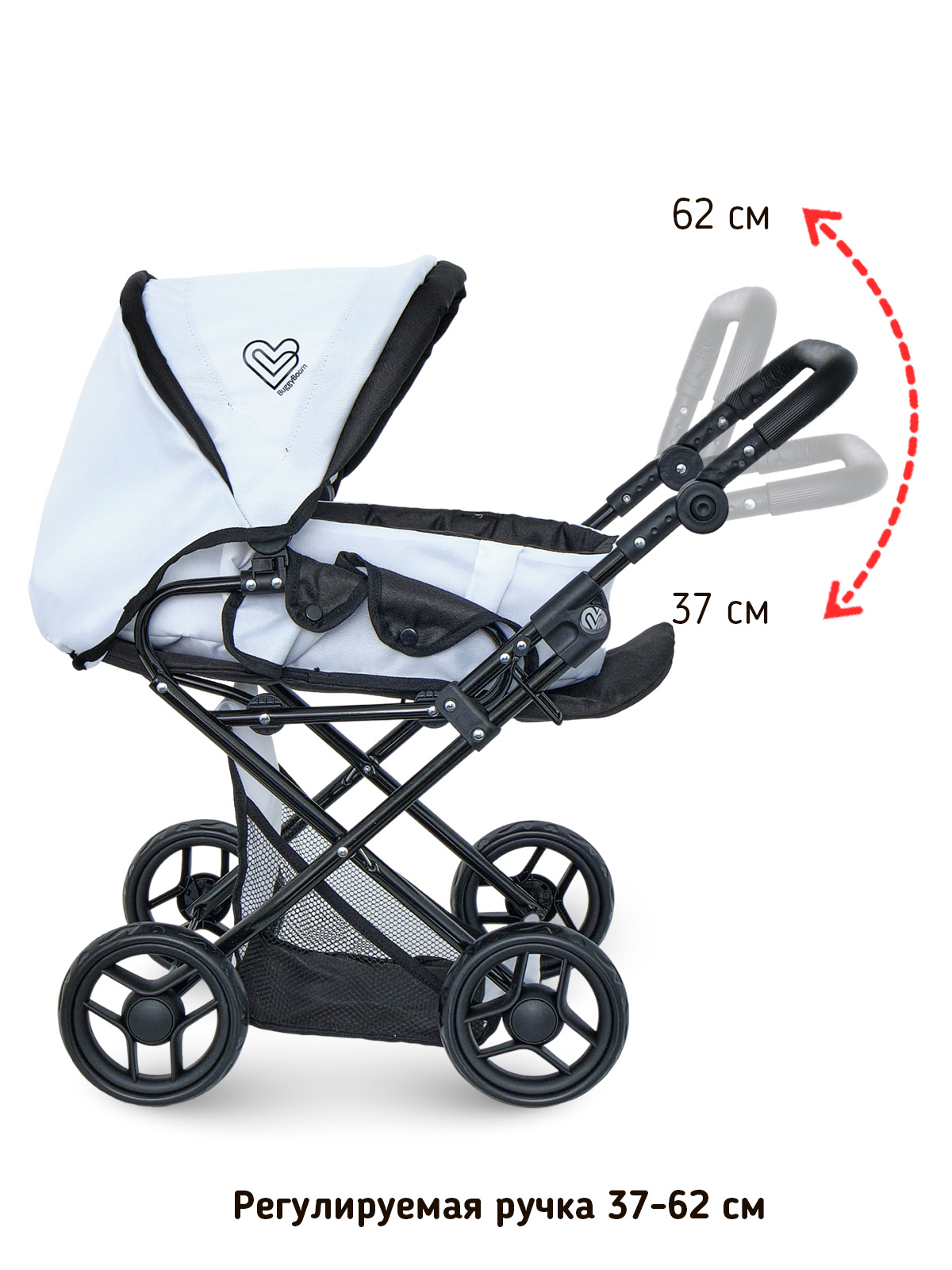 Коляска для кукол трансформер Buggy Boom с сумкой и съемной люлькой белая 8450-3100 - фото 5