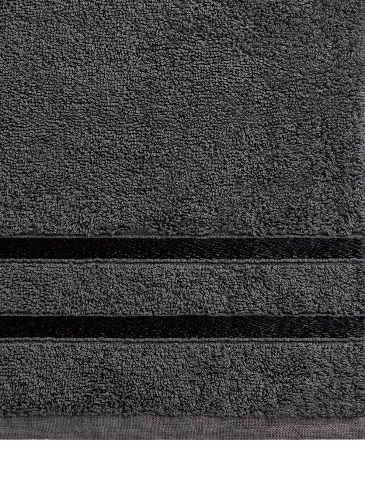 Полотенце махровое LUCKY с лентой 50x90 см 100% хлопок тёмно-серый D100323 - фото 4