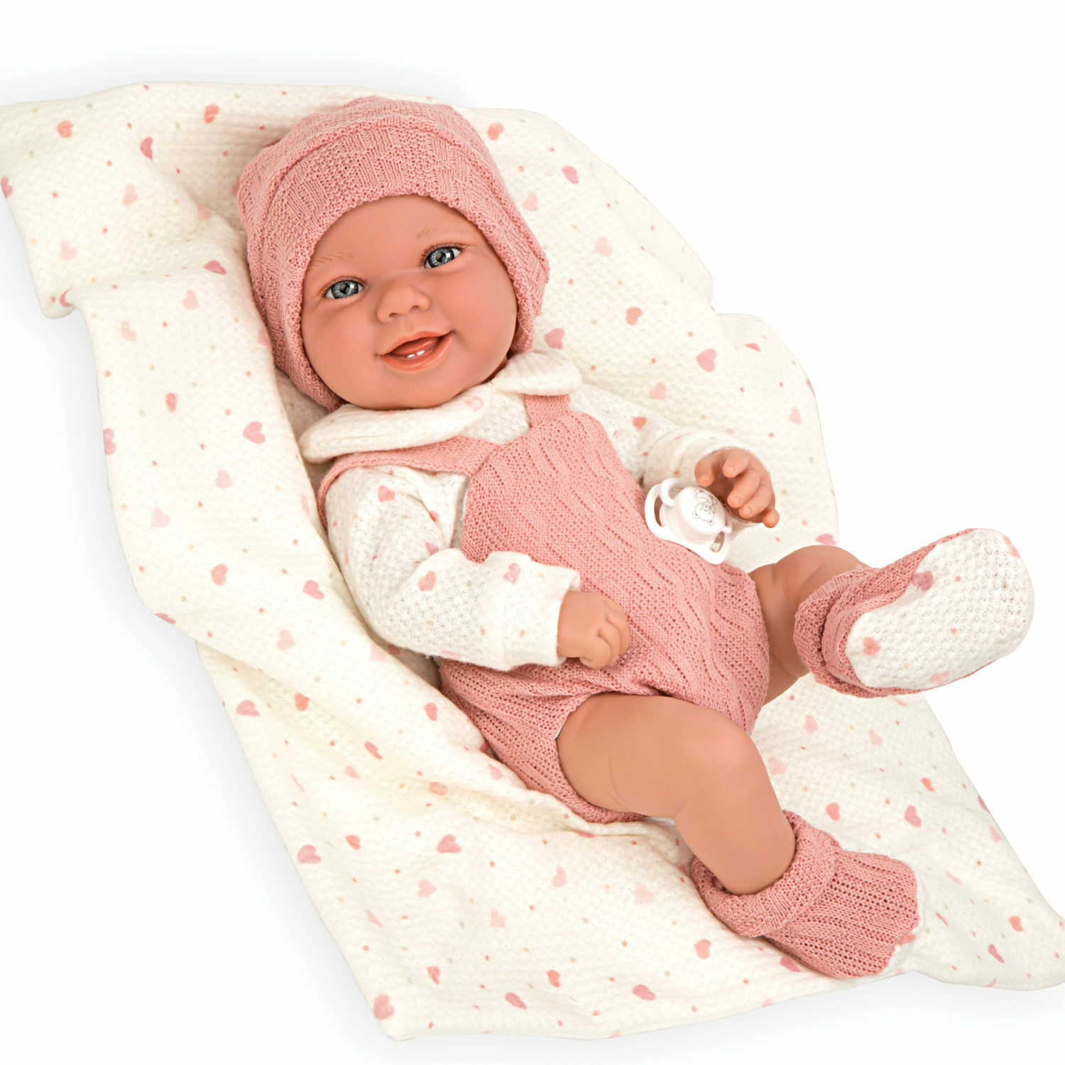 Кукла пупс Arias elegance Zoe реборн мягкая в розовой одежде с соской и одеялом 42 см Т24474 - фото 2