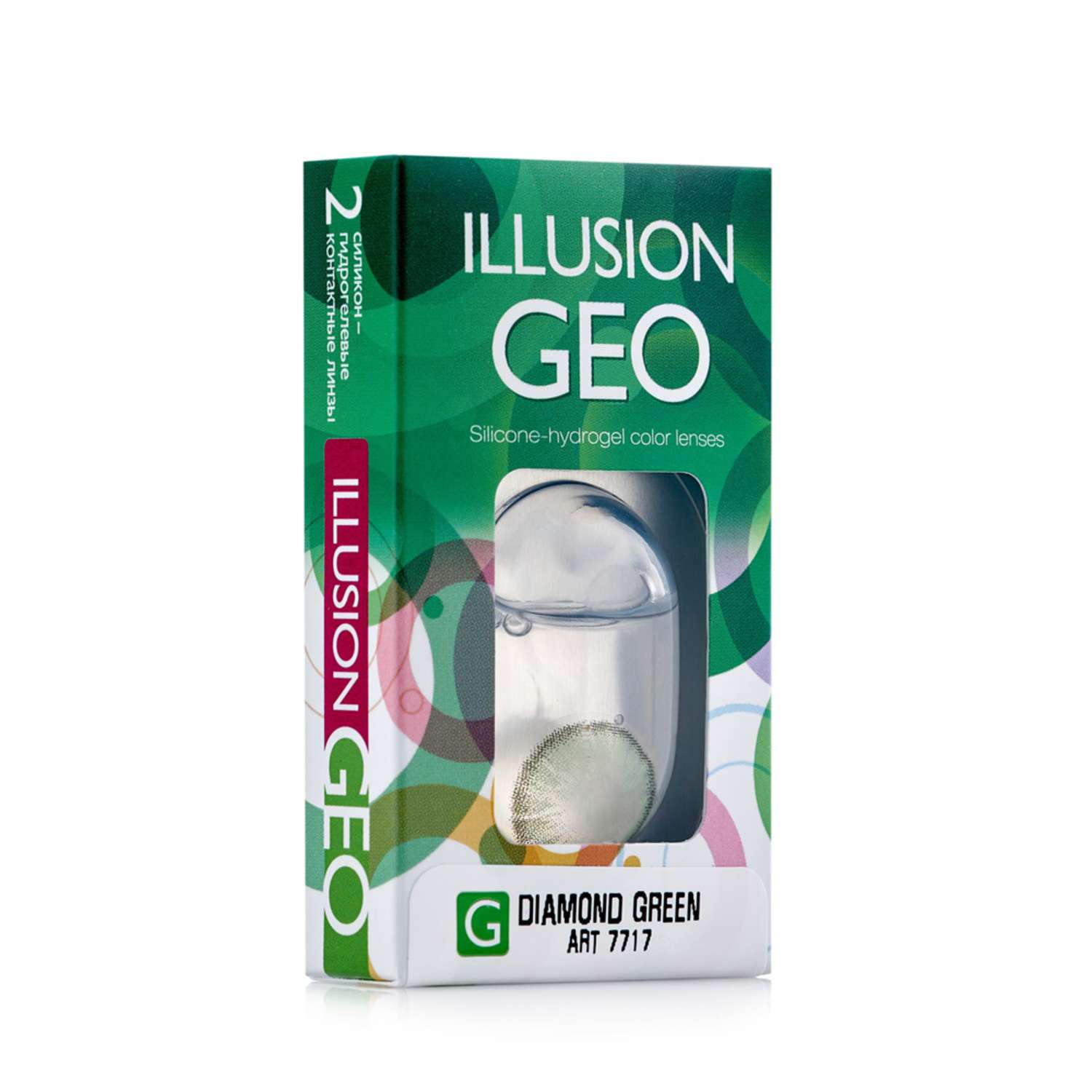 Контактные линзы ILLUSION diamond green на 1 месяц -2.50/8.6 2 шт - фото 1