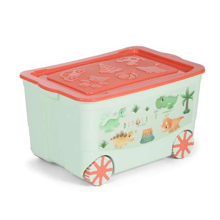 Ящик для игрушек elfplast KidsBox на колёсах светло-бирюзовый