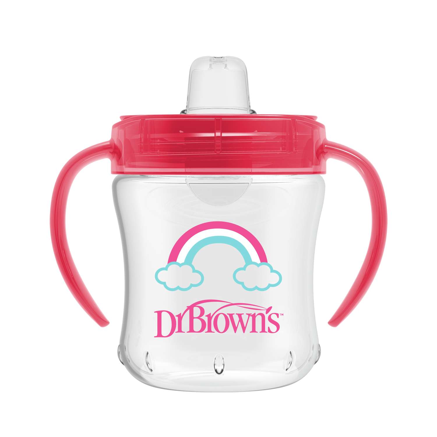 Чашка-непроливайка Dr Brown's с ноcиком 180мл с 6месяцев Розовая - фото 2