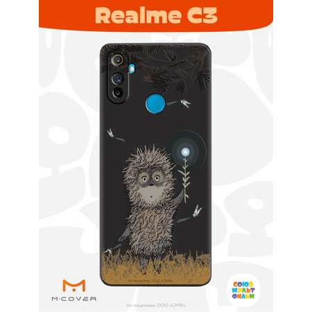 Силиконовый чехол Mcover для смартфона Realme C3 Союзмультфильм Ежик в тумане и фонарик
