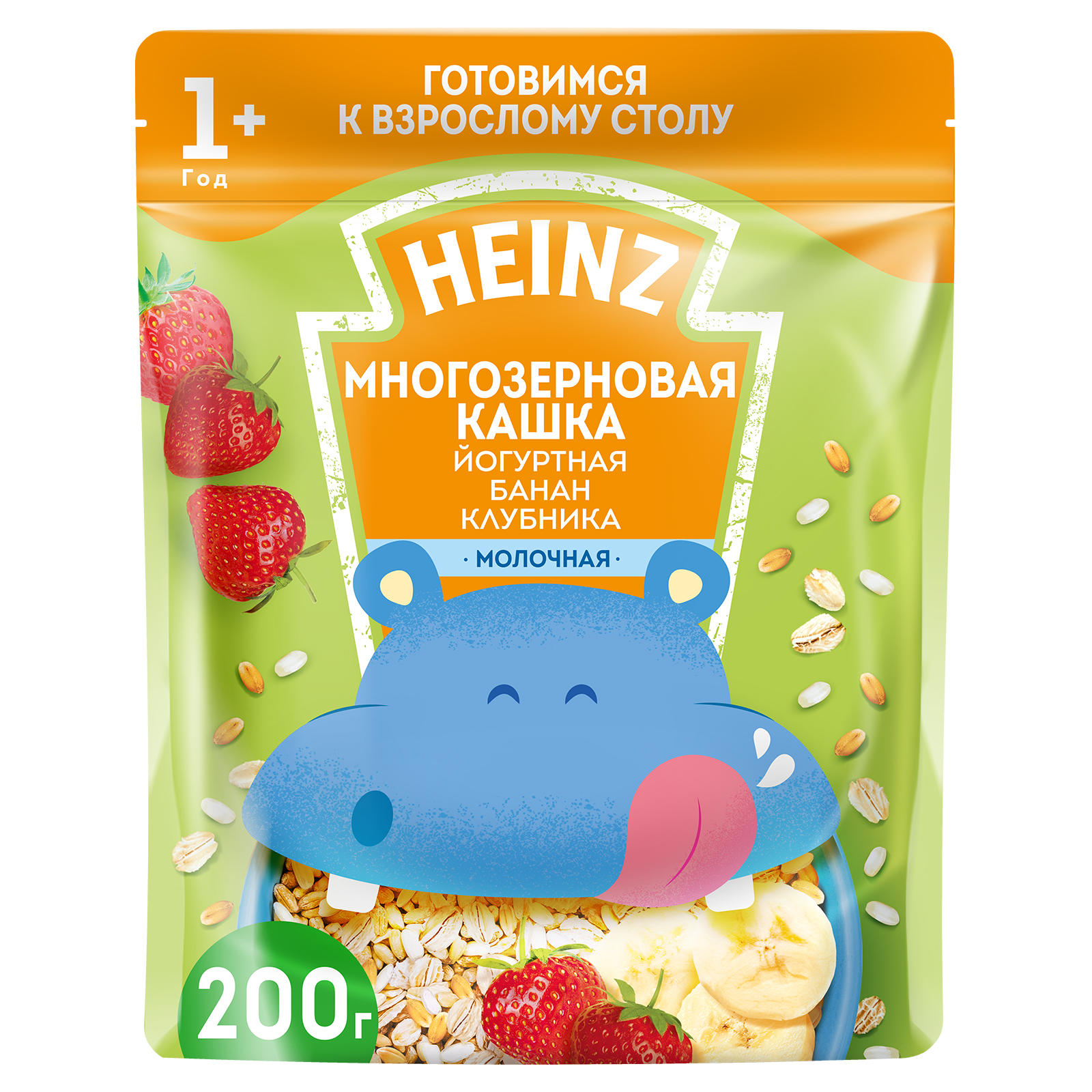 Каша Heinz йогуртная многозерновая банан, клубника 200г c 12 месяцев