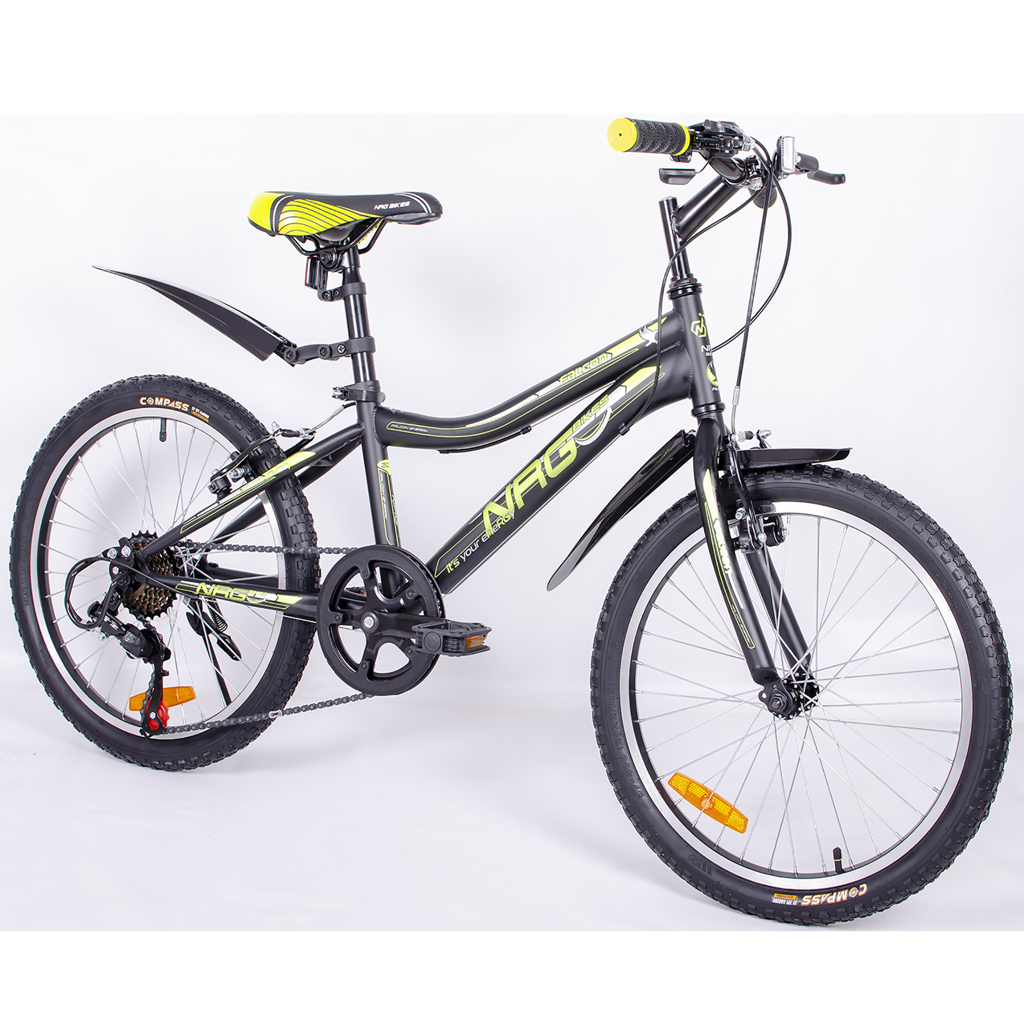 Велосипед NRG BIKES Falcon 20 black-lemon-silver - фото 9