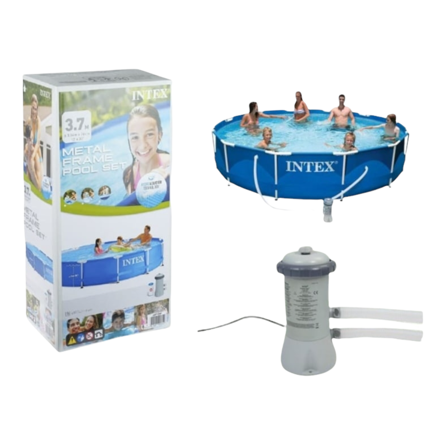 Каркасный бассейн Intex Metal Frame Pool Set с фильтр-насосом - фото 4