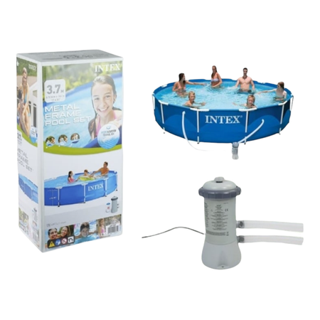 Каркасный бассейн Intex Metal Frame Pool Set с фильтр-насосом