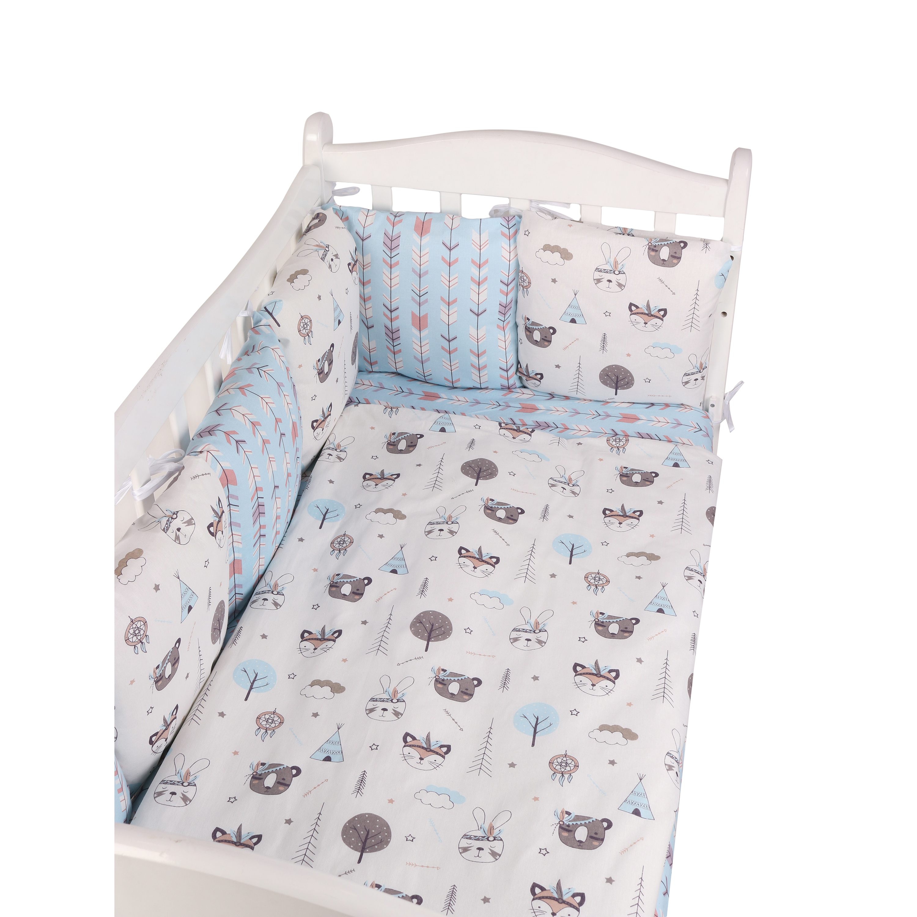 Борт в кроватку Amarobaby Индейцы 12элементов AMARO-3112-In - фото 5