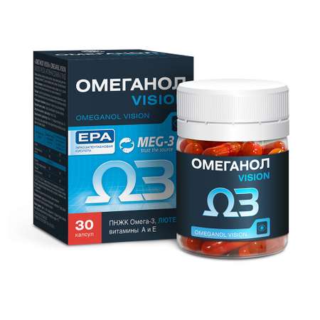 БАД Омеганол Vision с Омега 3 и лютеином капсулы по 0.6г №30