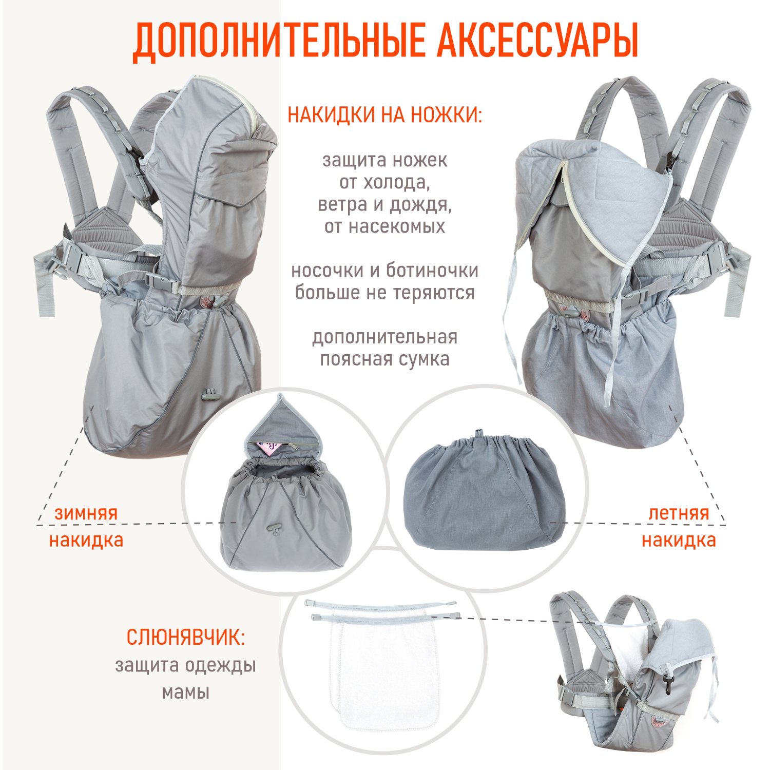 Рюкзак-кенгуру Чудо-чадо «BabyActive Lux» синий - фото 5