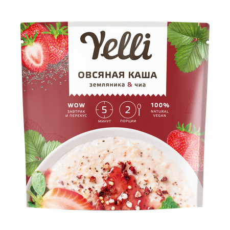 Каша Yelli овсяная земляника-чиа 60г