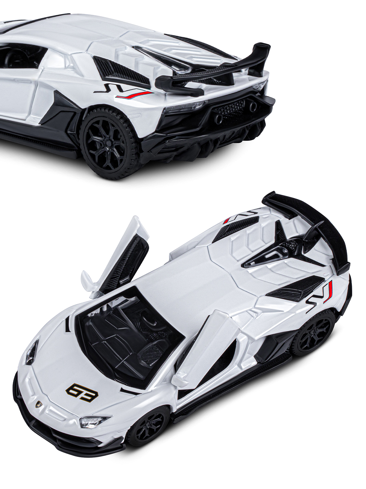 Автомобиль АВТОпанорама Lamborghini 1:43 инерционный белый JB1251558 - фото 8