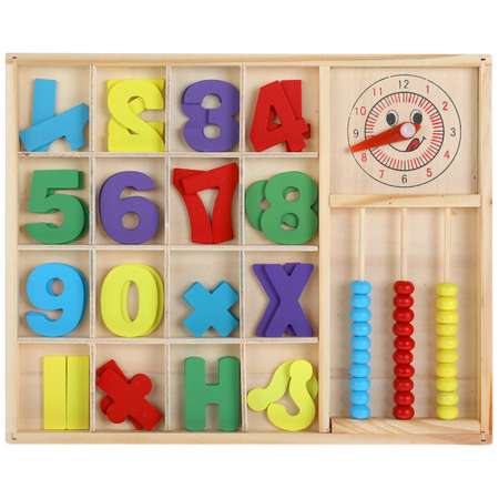 Игрушка деревянная Буратино Счетный материал с часами 316566
