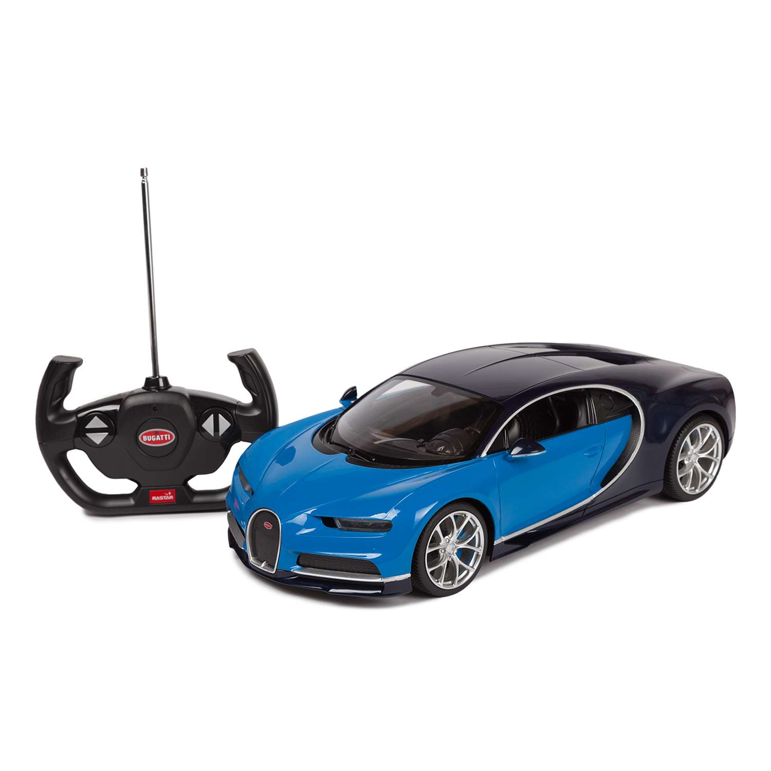 Машинка на радиоуправлении Rastar Bugatti Chiron 1:14 Голубая - фото 1