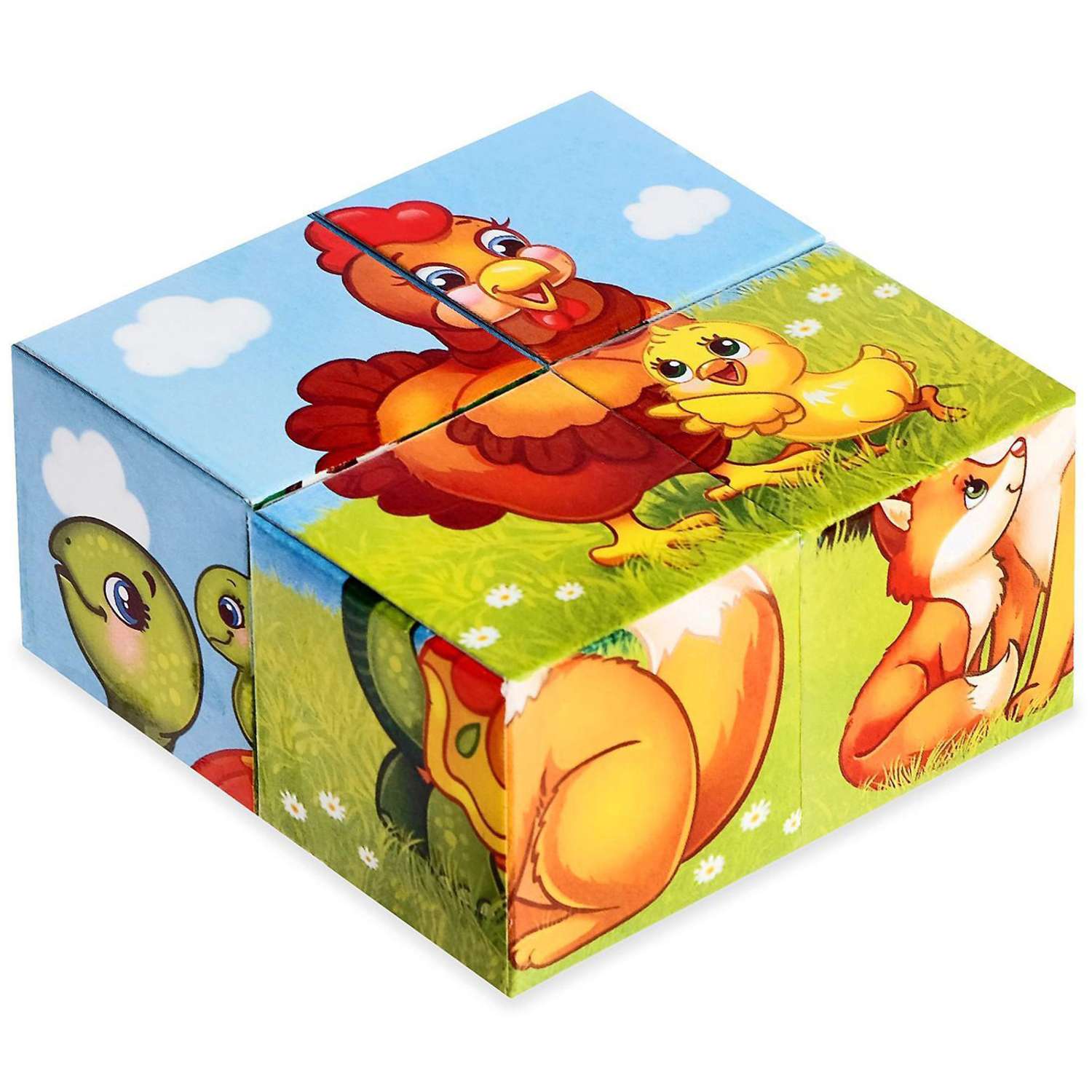Кубики картонные развивающие IQ-ZABIAKA Животные Мамы и дети - фото 2
