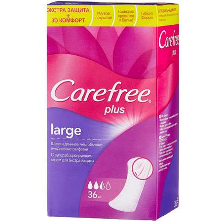 Ежедневные прокладки Carefree plus Large 36 шт