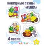 Сортер ViromToys Деревянные контурные пазлы для детей Репка