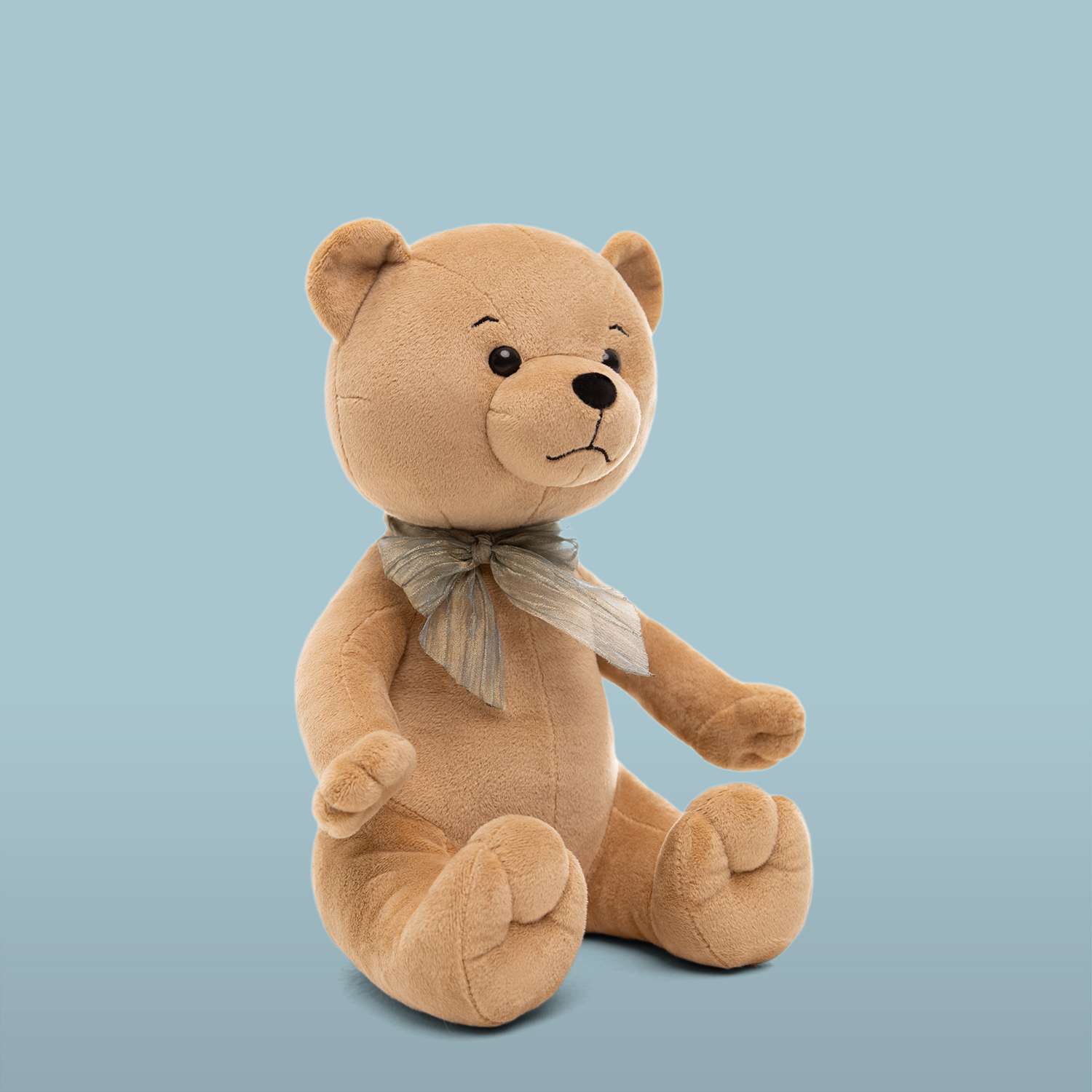 Мягкая игрушка Мягкие игрушки БелайТойс Медведь Эдди с бантом кофейный - фото 3