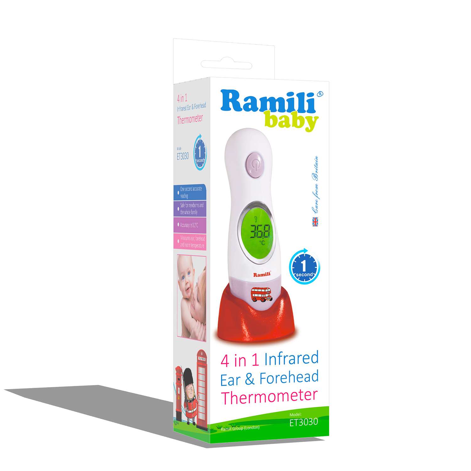 Инфракрасный термометр Ramili ушной и лобный ( 4 в 1) - фото 2
