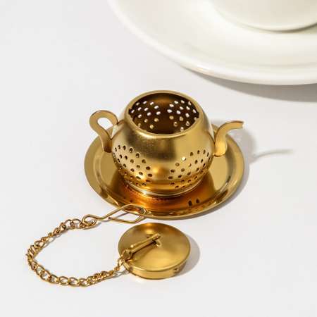 Сито Sima-Land для чая «Чайник Goldie» цвет золотой