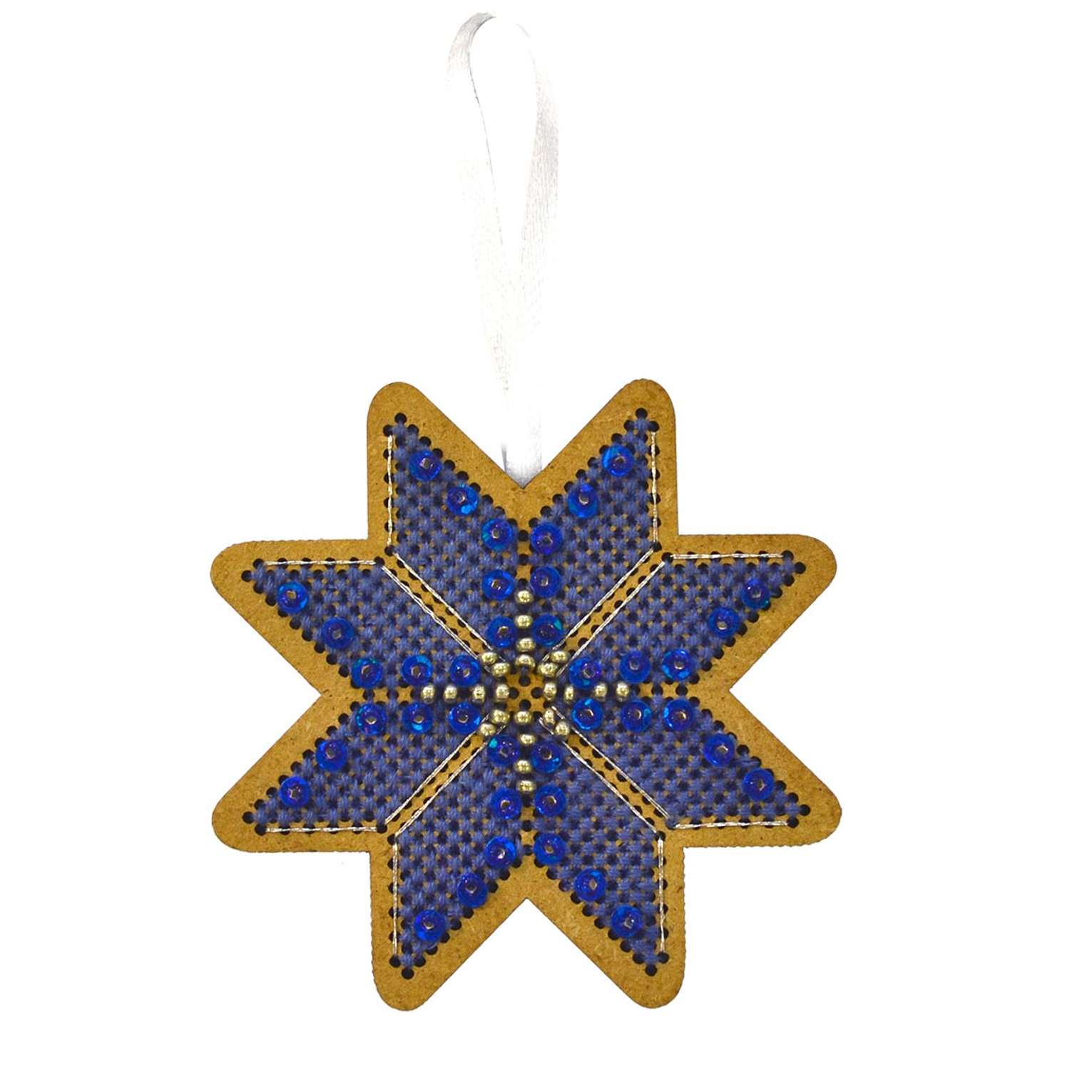 Набор для вышивания крестом Созвездие ИК-008 Новогодняя игрушка Утренняя звезда 7*7см - фото 1