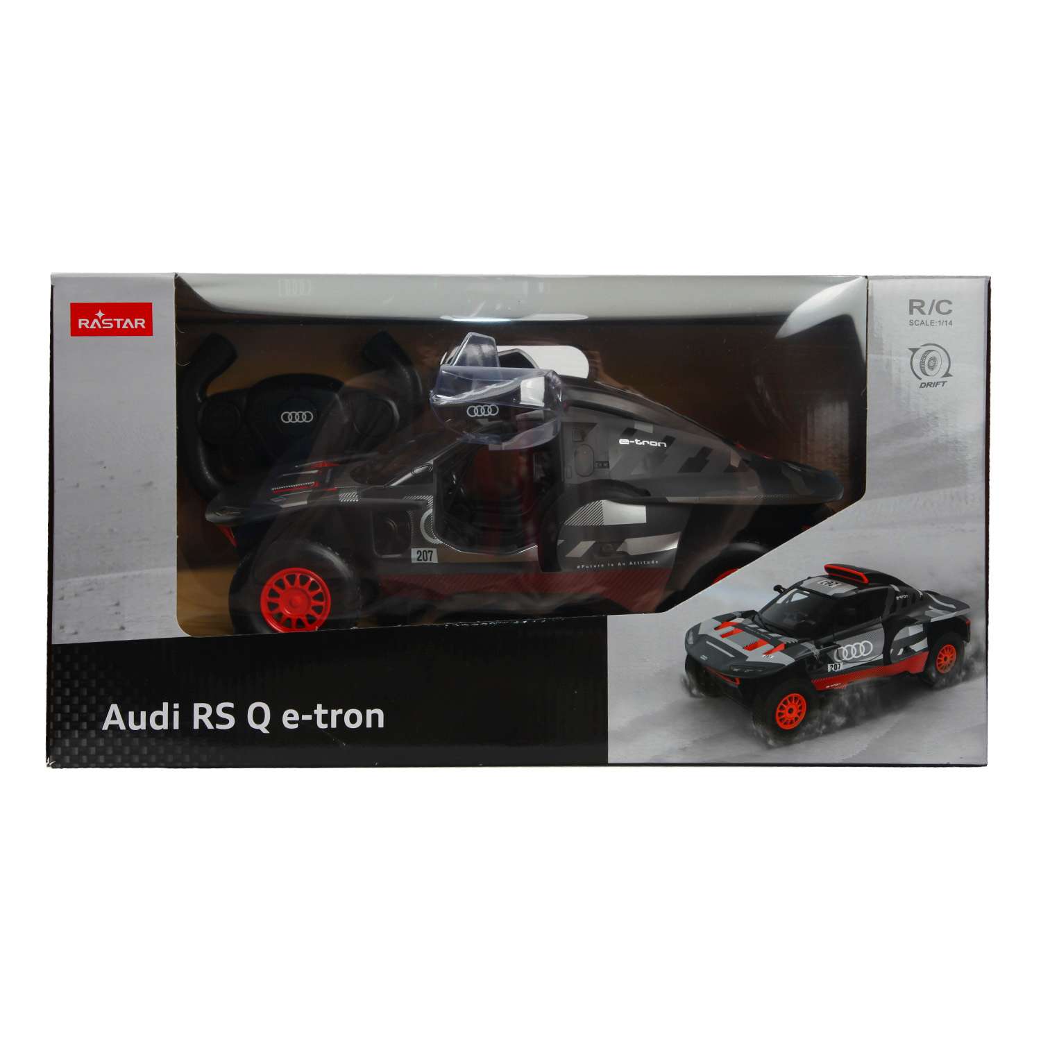 Машина Р/У Rastar 1:14 AUDI RS Q e-tron Серая 92206 - фото 3