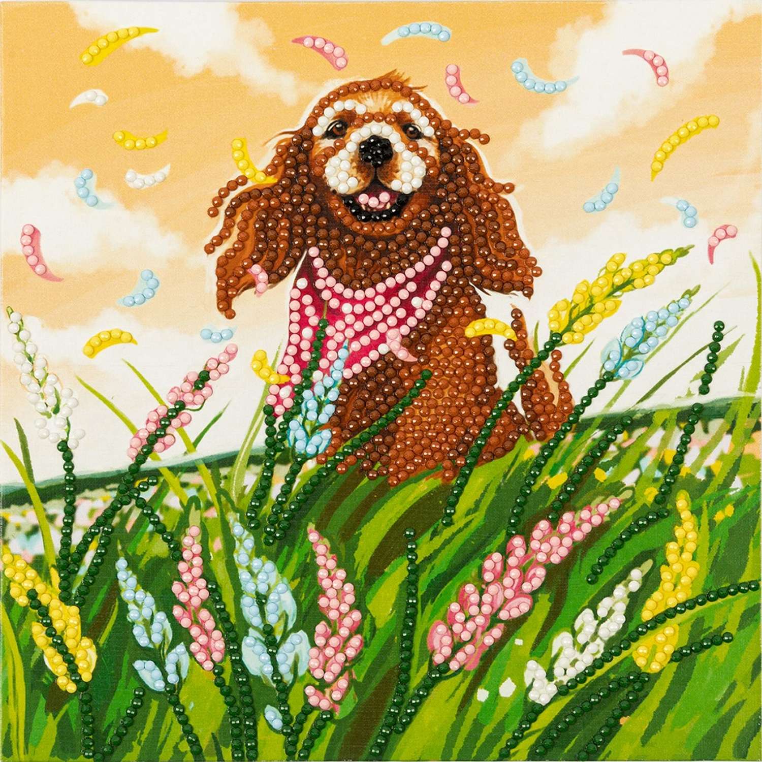 Кристальная мозаика Фрея ALBP-267 постер Собачья радость 20 х 20 см - фото 1