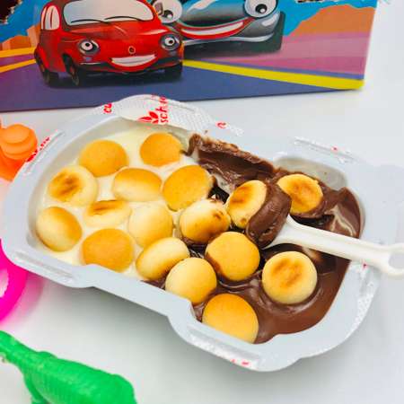 Печенье с шоколадной пастой Канди Клаб Шокоприз Машинки Блок 24 шт по 12 г шоколадных яиц с игрушкой сюрпризом