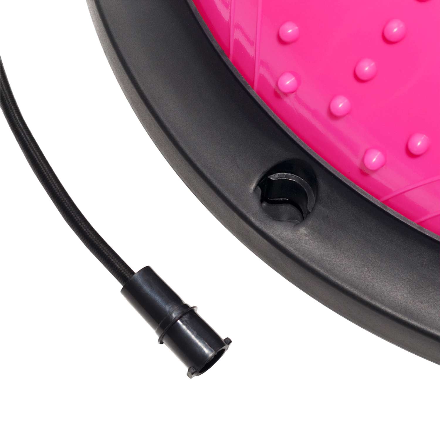 Балансировочная полусфера BOSU STRONG BODY в комплекте со съемными эспандерами розовая - фото 11
