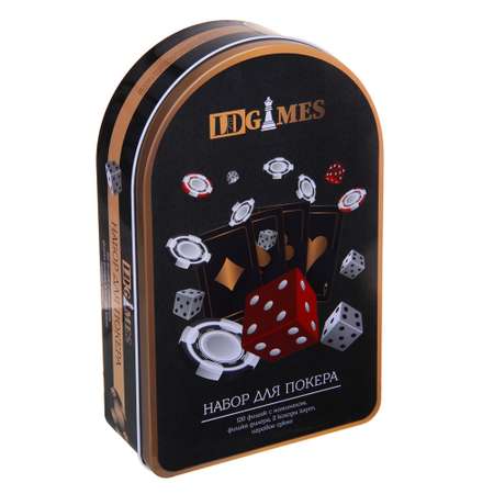 Игра настольная LDGames Набор для покера в жестяном боксе в подарочной упаковке